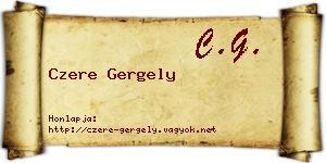 Czere Gergely névjegykártya